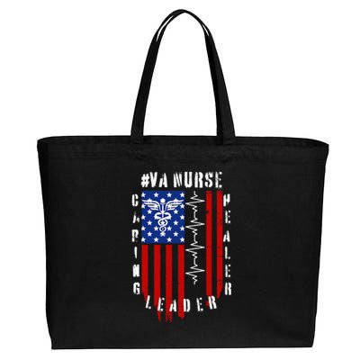 Patriotic Pride Va Nurses Tribute Cotton Canvas Jumbo Tote