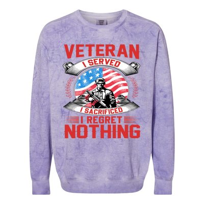 Proud Patriotic Veteran Military Gift Colorblast Crewneck Sweatshirt