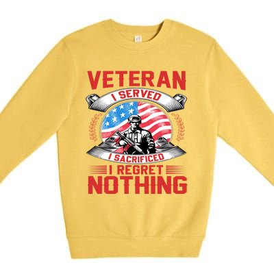 Proud Patriotic Veteran Military Gift Premium Crewneck Sweatshirt