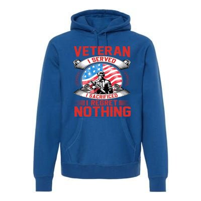 Proud Patriotic Veteran Military Gift Premium Hoodie