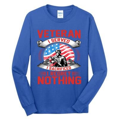 Proud Patriotic Veteran Military Gift Tall Long Sleeve T-Shirt