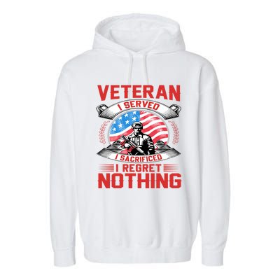 Proud Patriotic Veteran Military Gift Garment-Dyed Fleece Hoodie