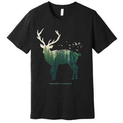 Preserve & Protect Vintage National Park Deer Forest Premium T-Shirt