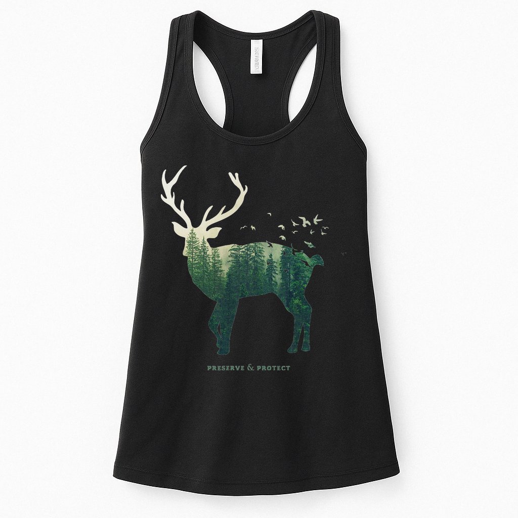 Preserve & Protect Vintage National Park Deer Forest Womens Tank Top