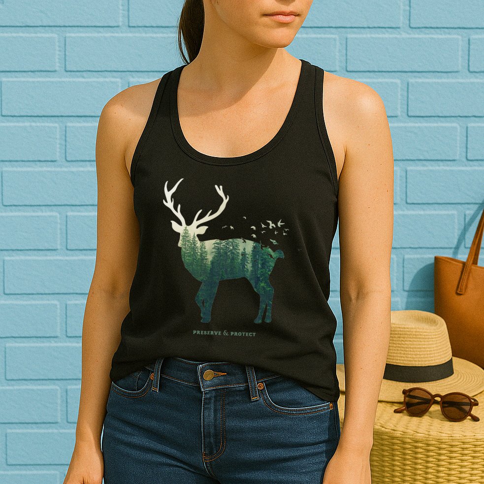 Preserve & Protect Vintage National Park Deer Forest Womens Tank Top