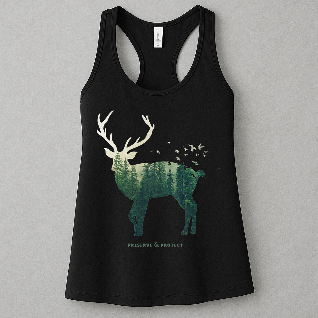 Preserve & Protect Vintage National Park Deer Forest Womens Tank Top