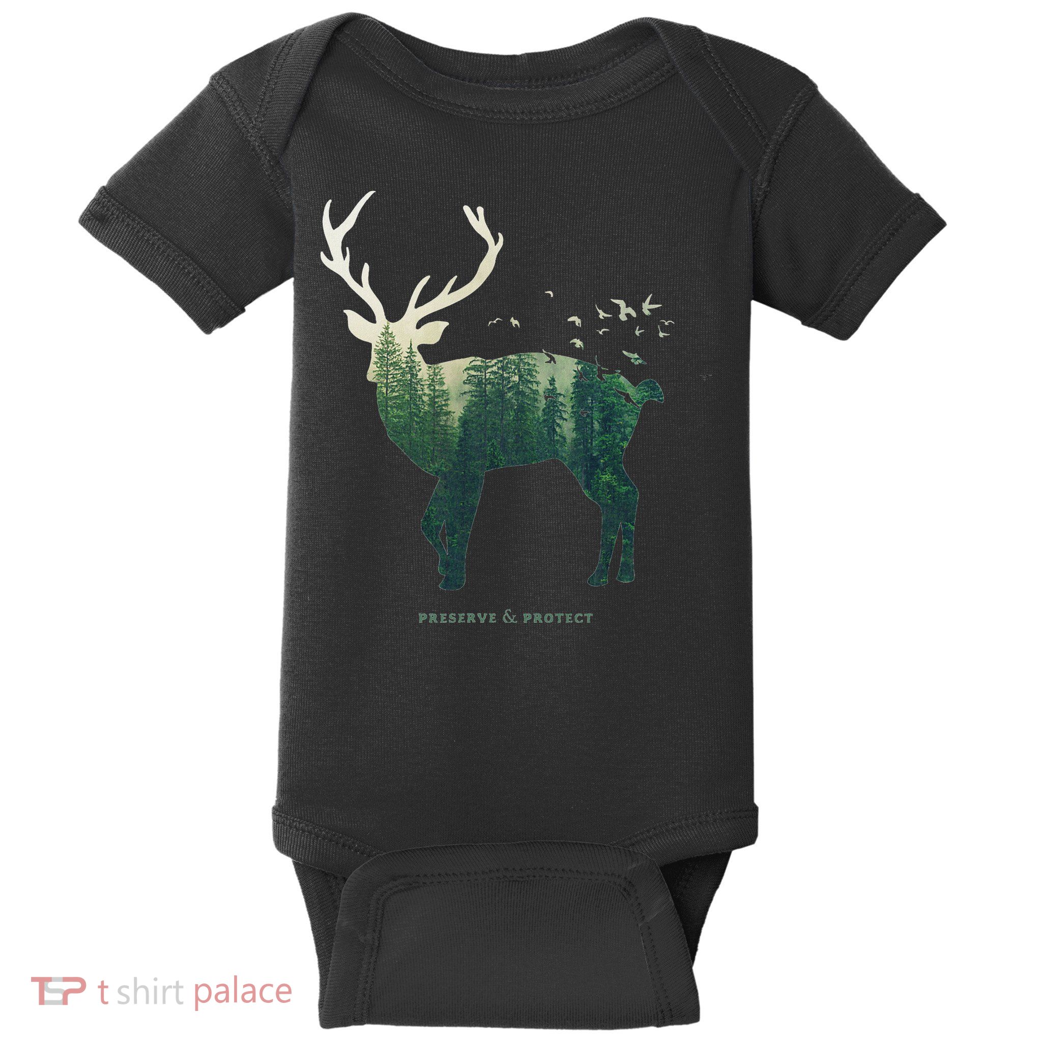 Preserve & Protect Vintage National Park Deer Forest Baby Bodysuit