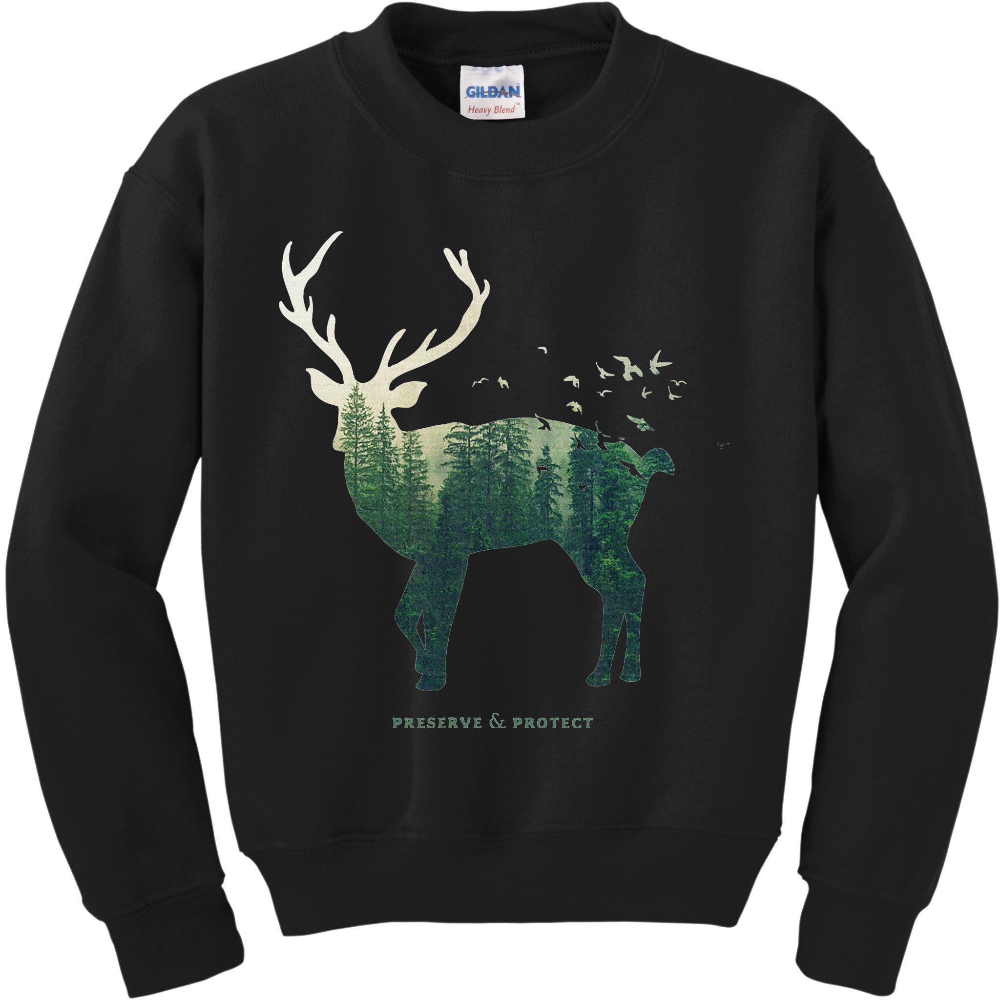 Preserve & Protect Vintage National Park Deer Forest Kids Sweatshirt