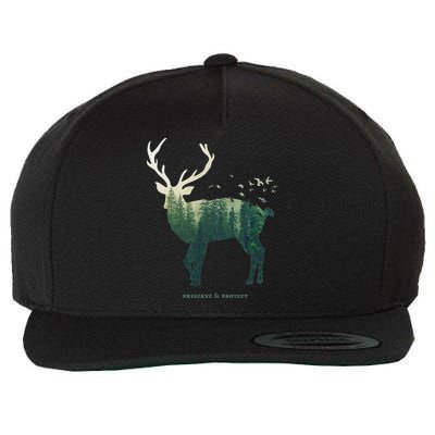 Preserve & Protect Vintage National Park Deer Forest Wool Snapback Cap