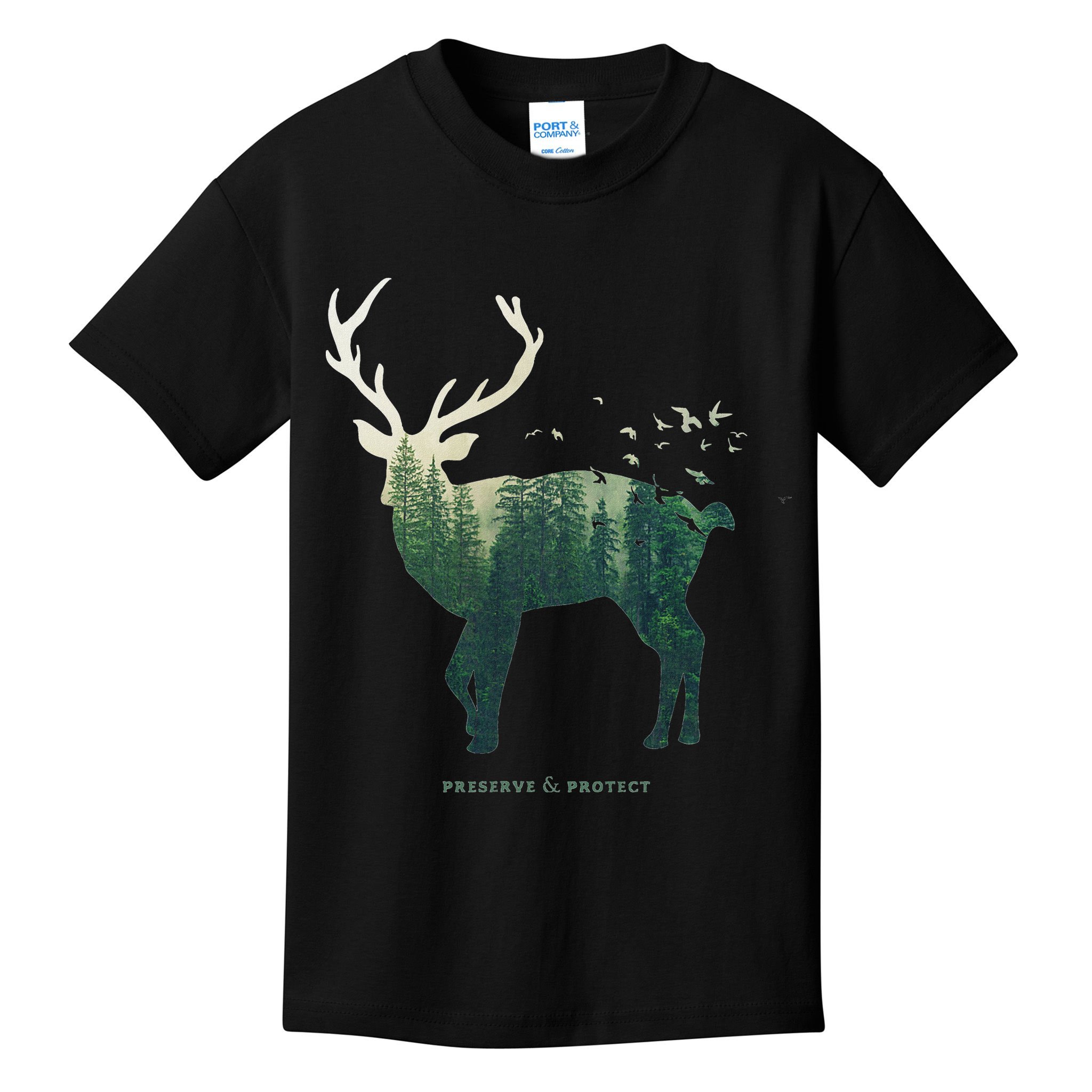 Preserve & Protect Vintage National Park Deer Forest Kids T-Shirt