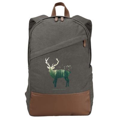 Preserve & Protect Vintage National Park Deer Forest Cotton Canvas Backpack