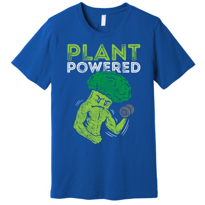 Plant Powered Vegan Broccoli Veggie Herbivore Fitness Gym Cute Gift Premium T-Shirt