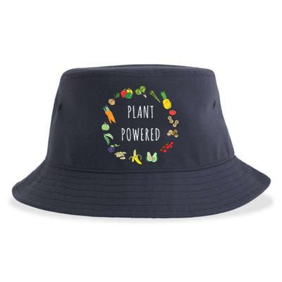 Plant Powered Vegan Plant Based Vegetarian Tee Sustainable Bucket Hat