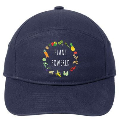 Plant Powered Vegan Plant Based Vegetarian Tee 7-Panel Snapback Hat