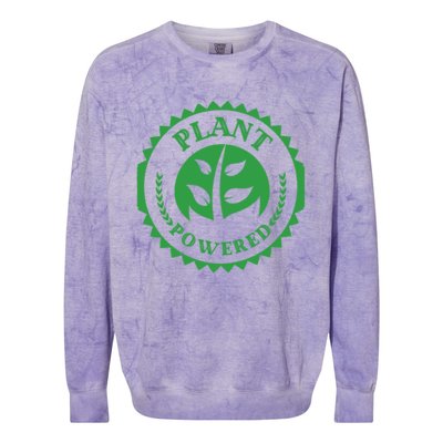 Plant Powered Vegan Juicers Veggies Based Diet Gym Fitness Gift Colorblast Crewneck Sweatshirt