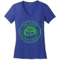 Plant Powered Vegan Juicers Veggies Based Diet Gym Fitness Gift Women's V-Neck T-Shirt