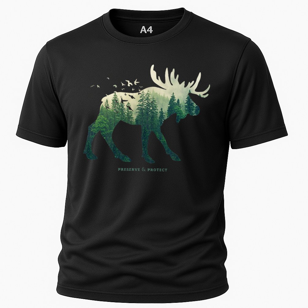 Preserve & Protect Vintage National Park Moose Cooling Performance Crew T-Shirt