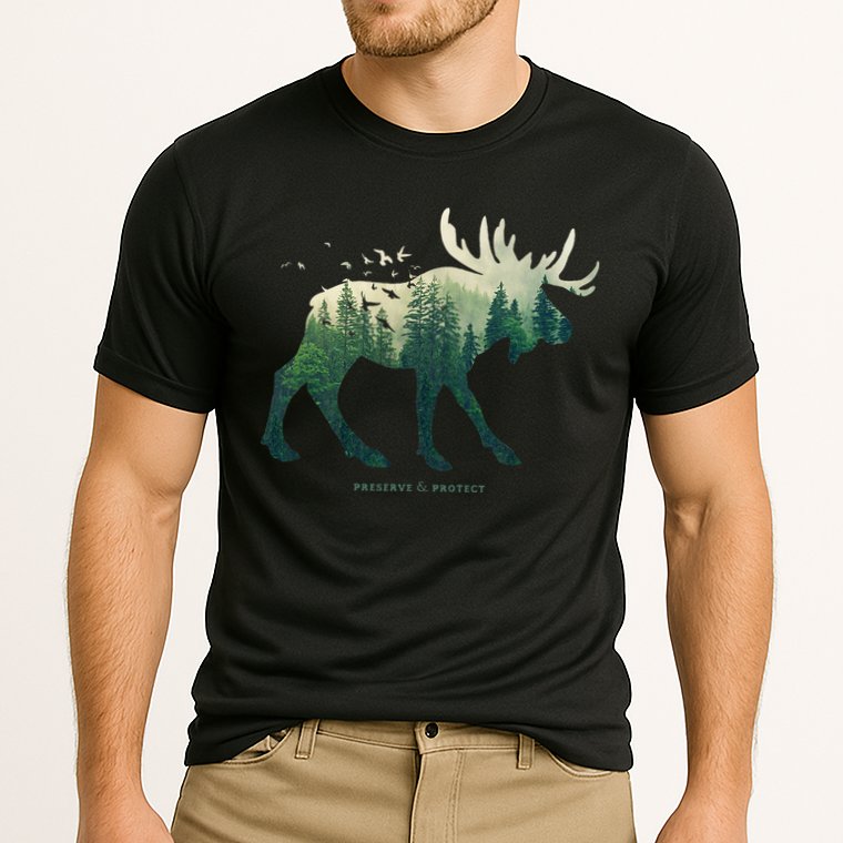 Preserve & Protect Vintage National Park Moose Cooling Performance Crew T-Shirt