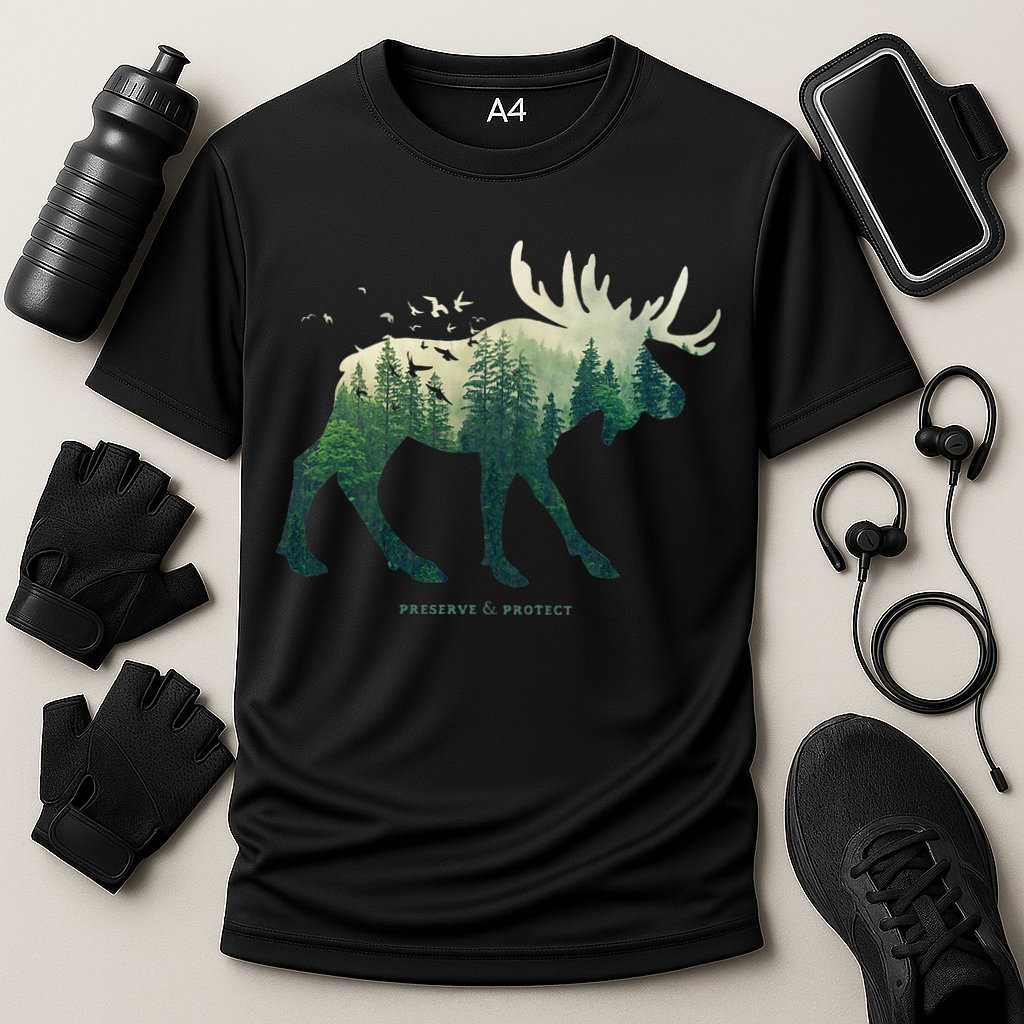 Preserve & Protect Vintage National Park Moose Cooling Performance Crew T-Shirt