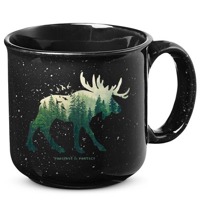 Preserve & Protect Vintage National Park Moose 15oz Campfire Ceramic Mug