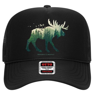 Preserve & Protect Vintage National Park Moose Trucker Hat