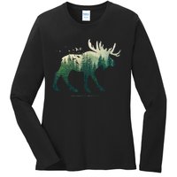 Preserve & Protect Vintage National Park Moose Ladies Long Sleeve Shirt