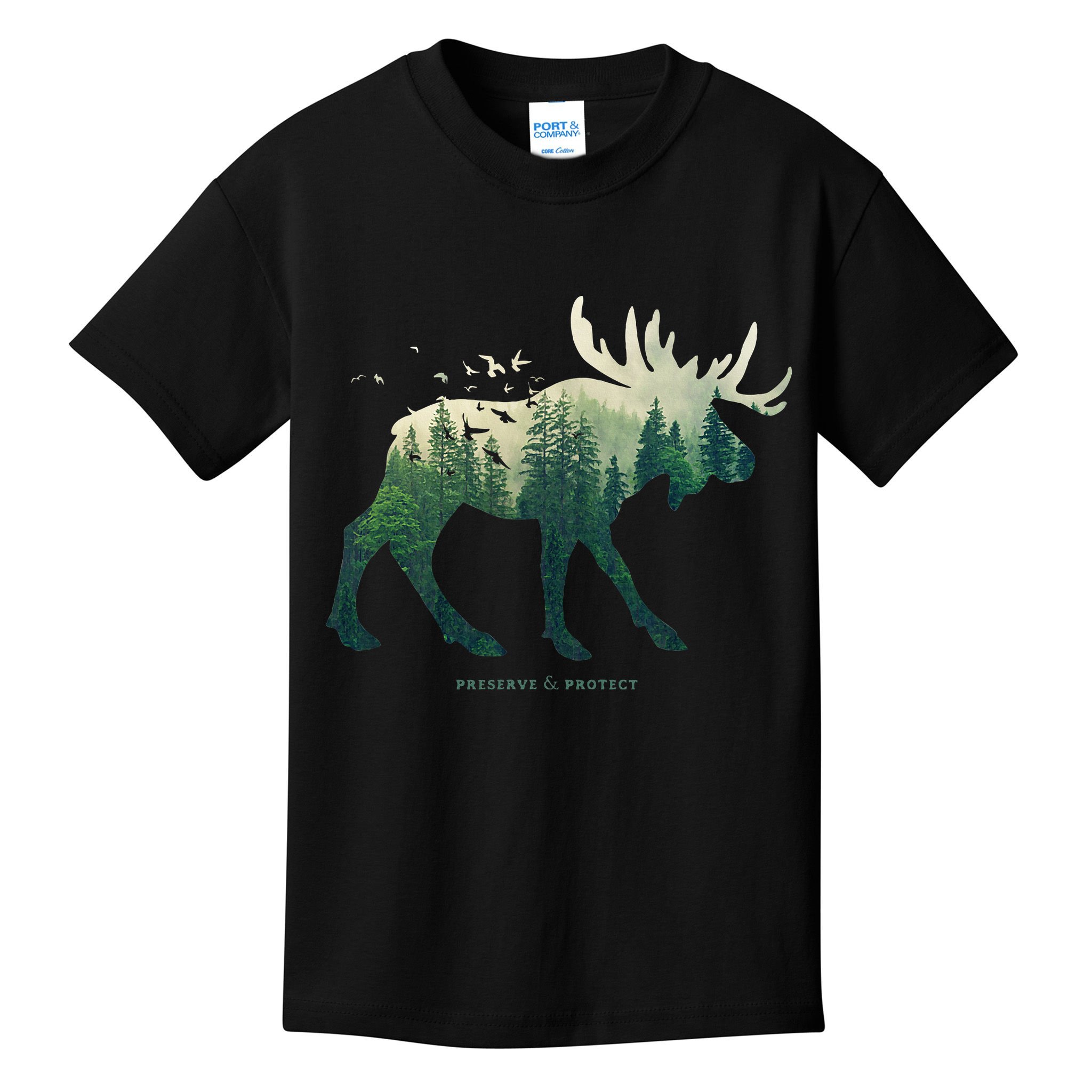 Preserve & Protect Vintage National Park Moose Kids T-Shirt