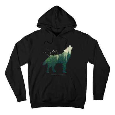 Preserve & Protect Vintage National Park Wolf Gift Hoodie