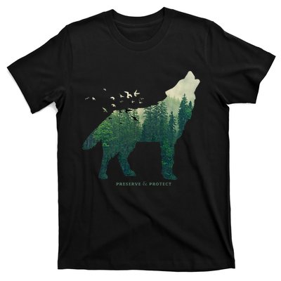 Preserve & Protect Vintage National Park Wolf Gift T-Shirt