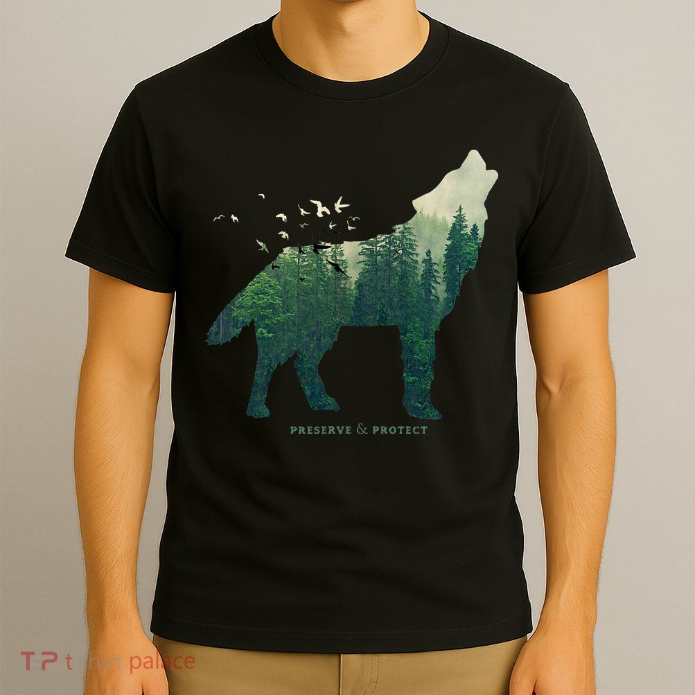 Preserve & Protect Vintage National Park Wolf Gift T-Shirt