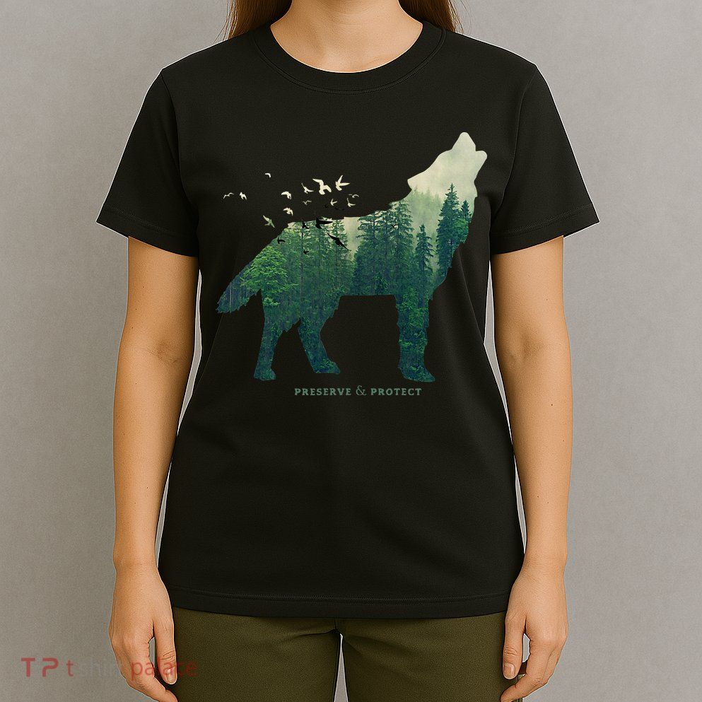 Preserve & Protect Vintage National Park Wolf Gift T-Shirt