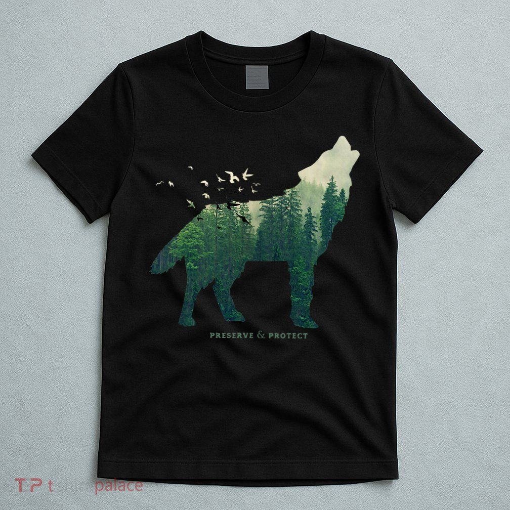Preserve & Protect Vintage National Park Wolf Gift T-Shirt