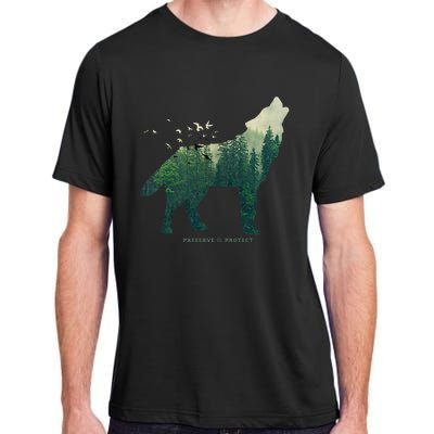 Preserve & Protect Vintage National Park Wolf Gift Adult ChromaSoft Performance T-Shirt