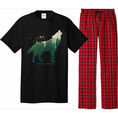 Preserve & Protect Vintage National Park Wolf Gift Pajama Set