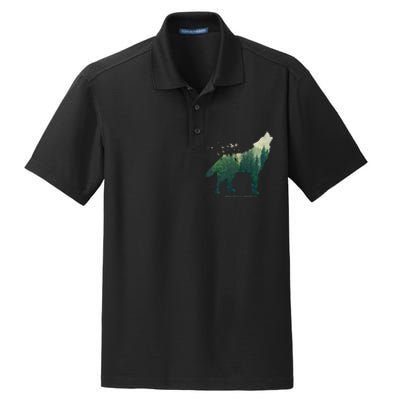 Preserve & Protect Vintage National Park Wolf Gift Dry Zone Grid Polo