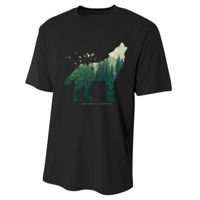 Preserve & Protect Vintage National Park Wolf Gift Performance Sprint T-Shirt