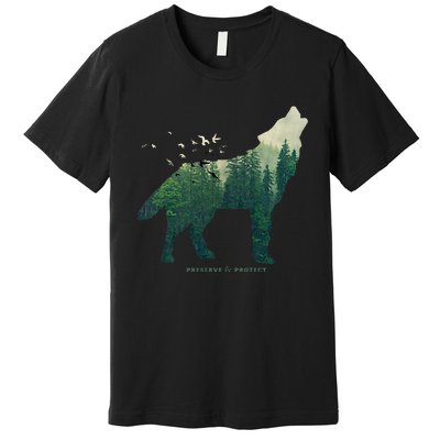 Preserve & Protect Vintage National Park Wolf Gift Premium T-Shirt