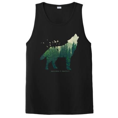 Preserve & Protect Vintage National Park Wolf Gift PosiCharge Competitor Tank