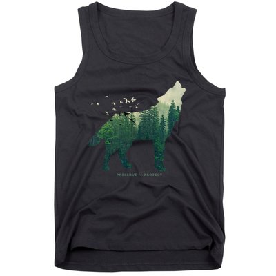 Preserve & Protect Vintage National Park Wolf Gift Tank Top