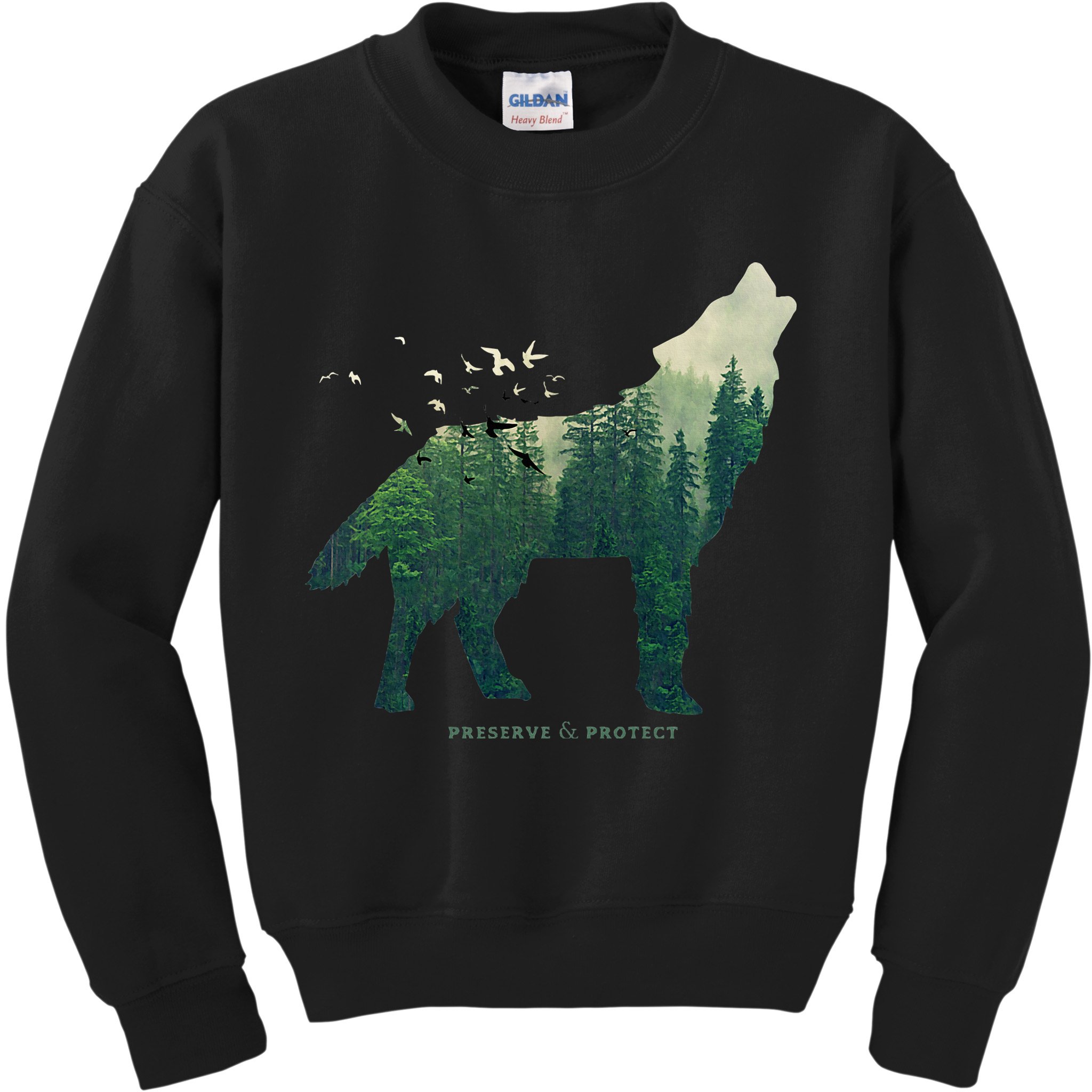 Preserve & Protect Vintage National Park Wolf Gift Kids Sweatshirt