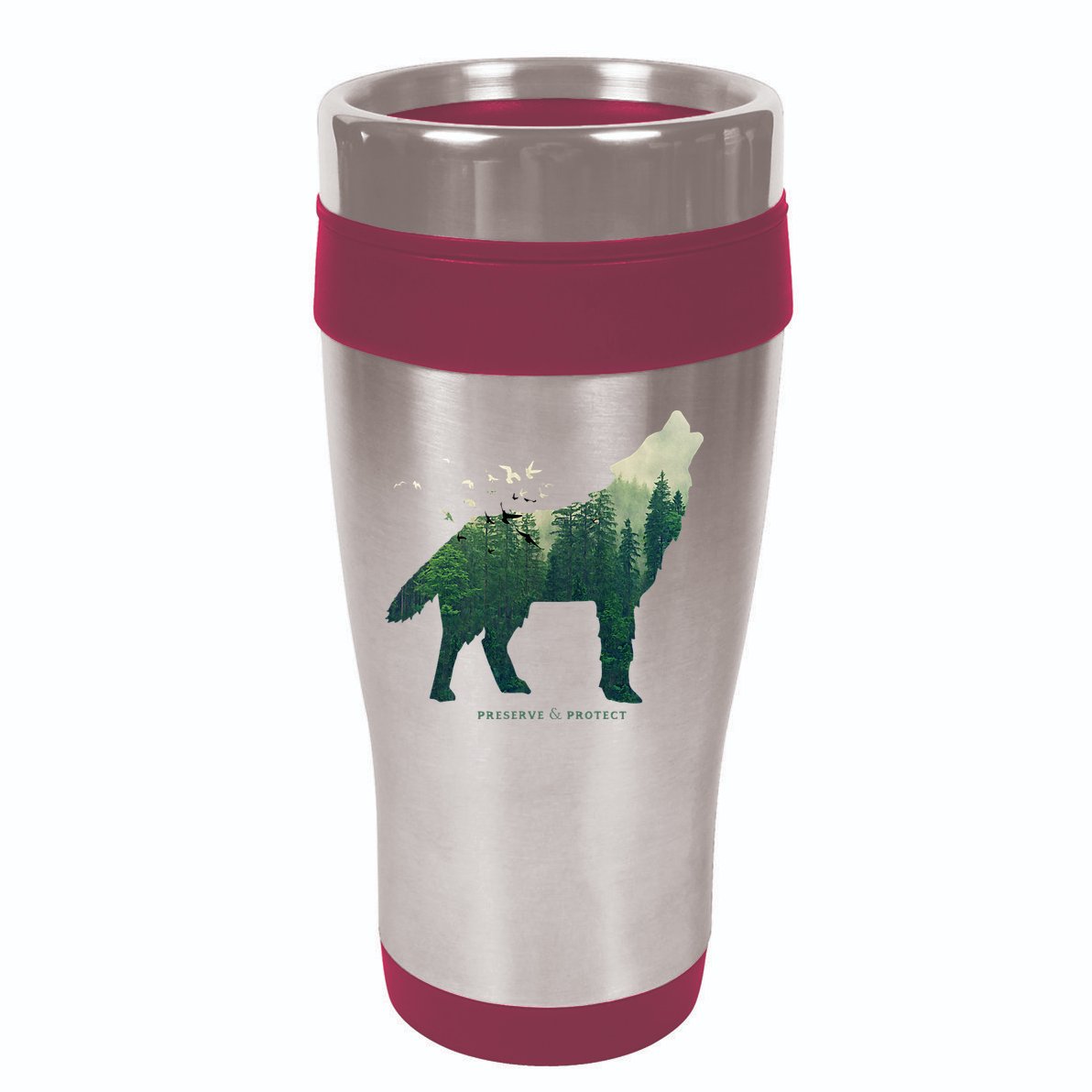 Preserve & Protect Vintage National Park Wolf Gift 16oz Travel Tumbler