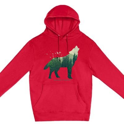 Preserve & Protect Vintage National Park Wolf Gift Premium Pullover Hoodie