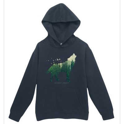 Preserve & Protect Vintage National Park Wolf Gift Urban Pullover Hoodie