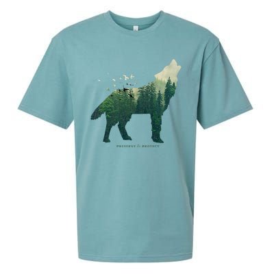 Preserve & Protect Vintage National Park Wolf Gift Sueded Cloud Jersey T-Shirt