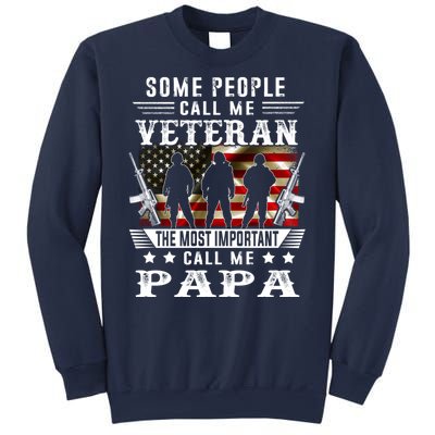 Proud Papa Veteran American Flag Gifts VeteranS Day Fathers Sweatshirt