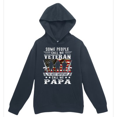 Proud Papa Veteran American Flag Gifts VeteranS Day Fathers Urban Pullover Hoodie