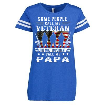 Proud Papa Veteran American Flag Gifts VeteranS Day Fathers Enza Ladies Jersey Football T-Shirt