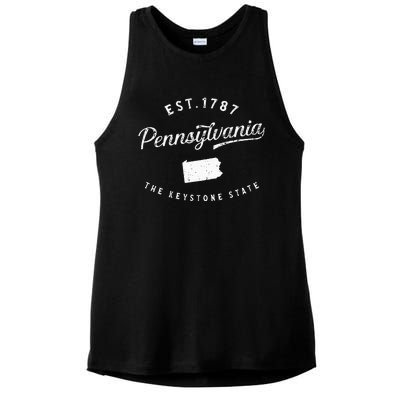 Pennsylvania Pride Visiting Pennsylvania Pennsylvania Ladies PosiCharge Tri-Blend Wicking Tank