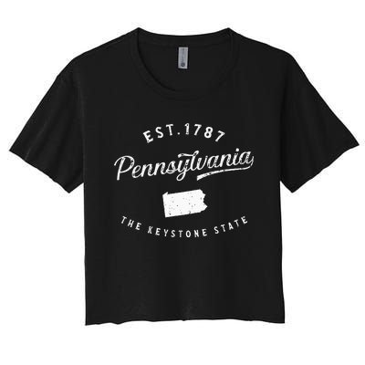 Pennsylvania Pride Visiting Pennsylvania Pennsylvania Women's Crop Top Tee