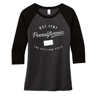 Pennsylvania Pride Visiting Pennsylvania Pennsylvania Women's Tri-Blend 3/4-Sleeve Raglan Shirt